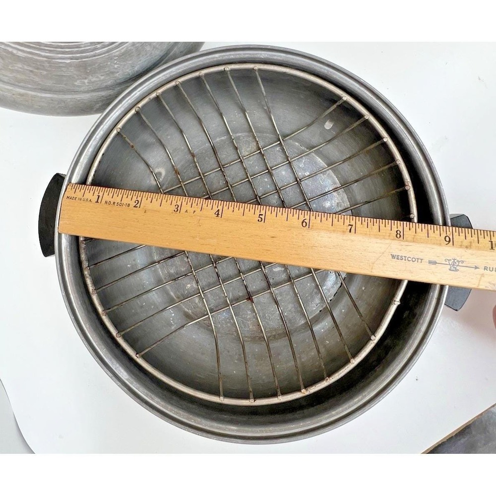 Dutch Oven Stock Pot Aluminum Lid Rack Steamer Insert Large Vintage Kitchen Cook - Picture 9 of 9